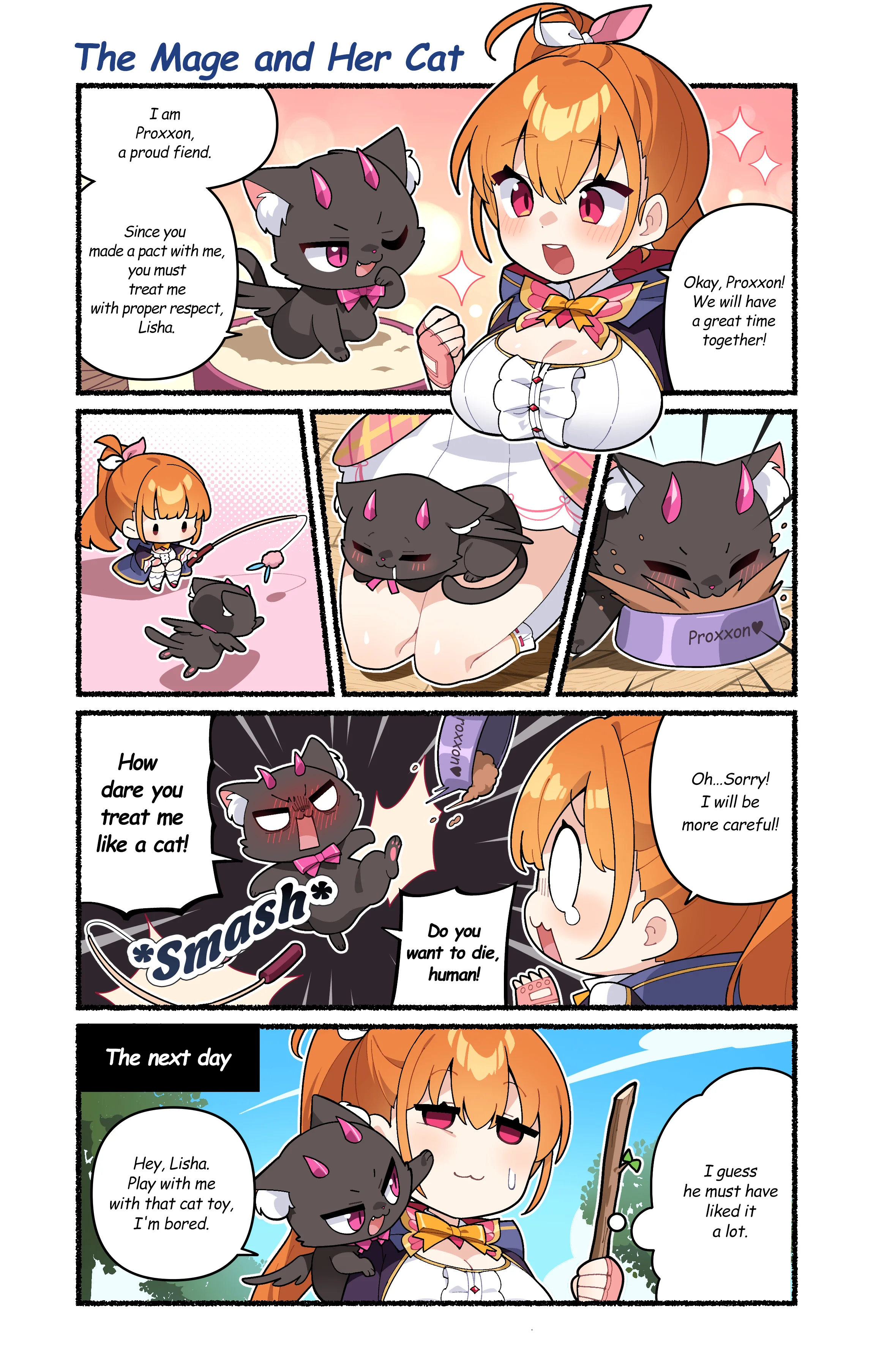 [Official 4-cut Cartoon] Ep.3, The Mage and Her Cat